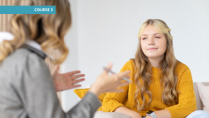 a tween girl talks to her service provider